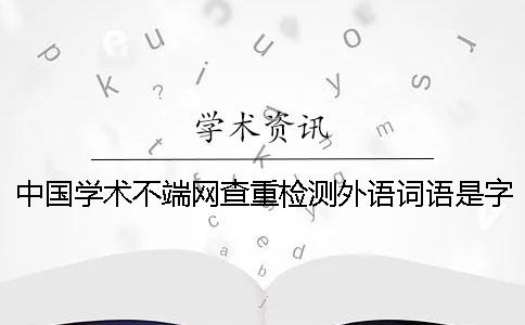 中国学术不端网查重检测外语词语是字母