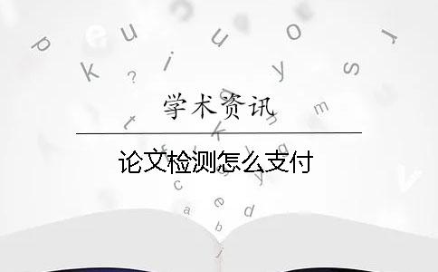 论文检测怎么支付