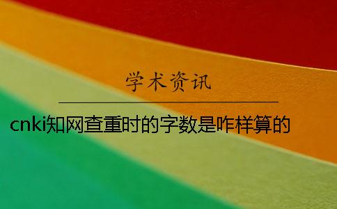 cnki学术查重时的字数是咋样算的？