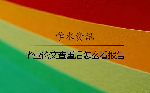 毕业论文查重后怎么看报告？
