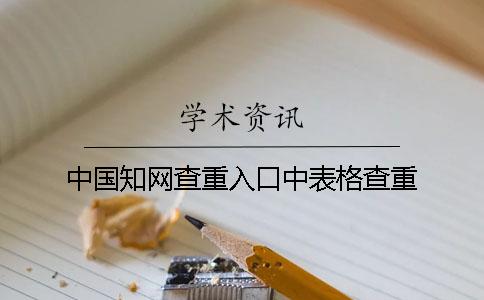 中国知网查重入口中表格查重