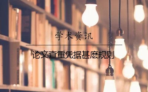 论文查重凭据甚麽规则
