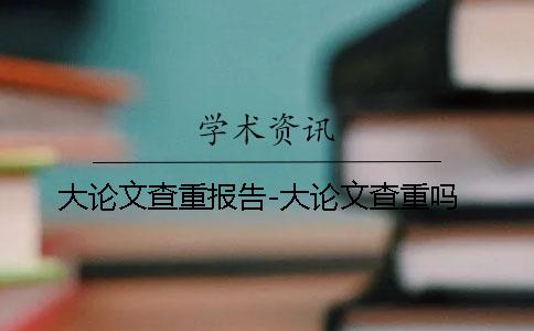 大论文查重报告-大论文查重吗