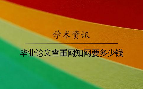毕业论文查重网知网要多少钱