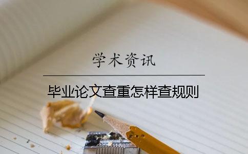 毕业论文查重怎样查规则