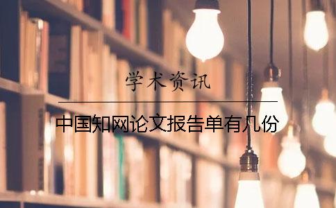 中国知网论文报告单有几份